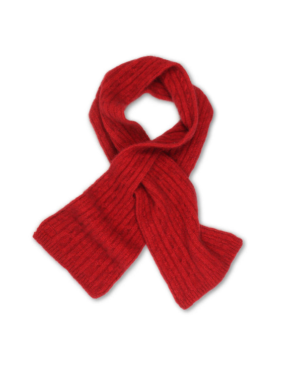 Women's Possum & Merino Cable Knit Keyhole Scarf Red