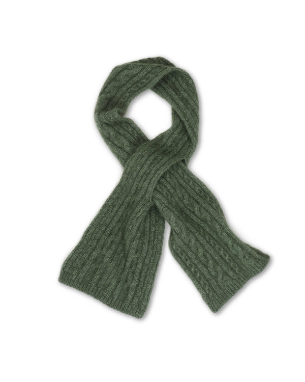 NZ Brushtail Possum Cable Knit Keyhole Scarf