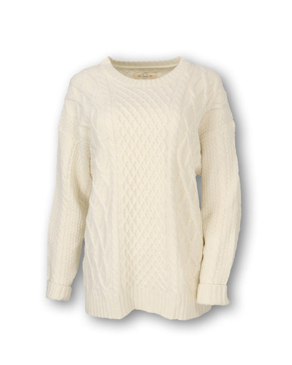 Merino Wool Blend Cable Knit Sweater