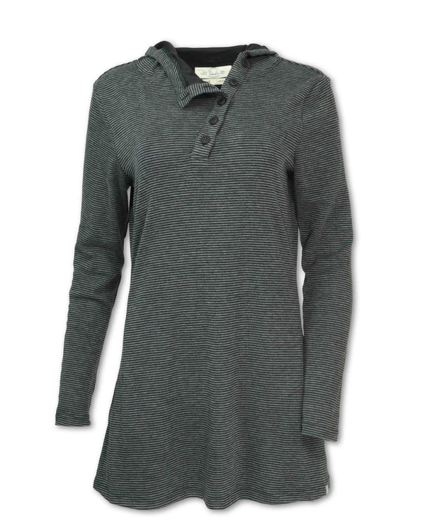 STRIPED FLEECE KNIT TUNIC