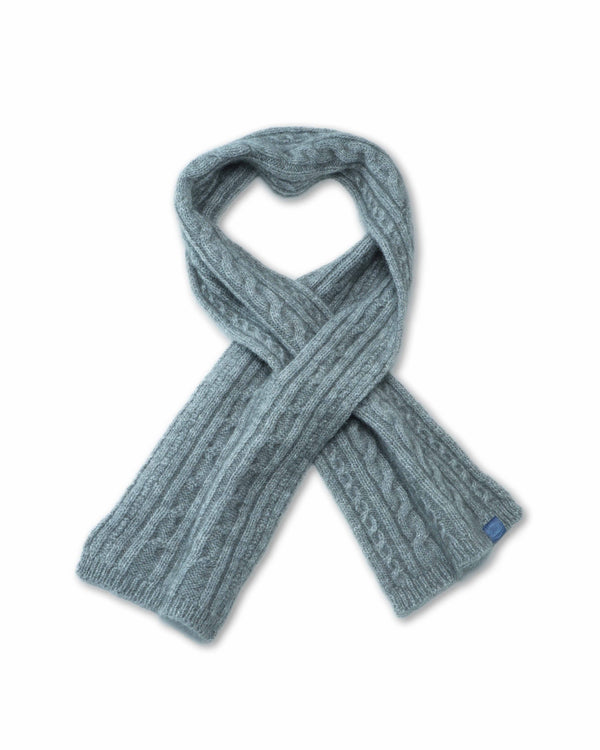 NZ Brushtail Possum Cable Knit Keyhole Scarf