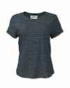 Women's Navy Striped Hemp Tee