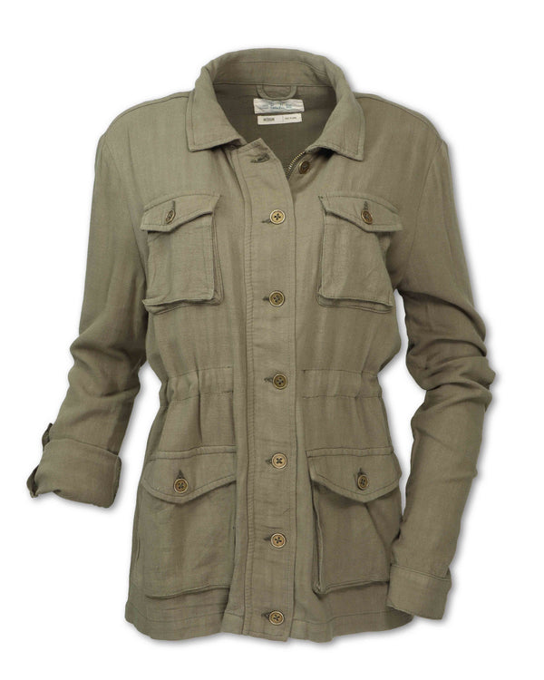 Women's Rayon-Linen Safari Field Jacket