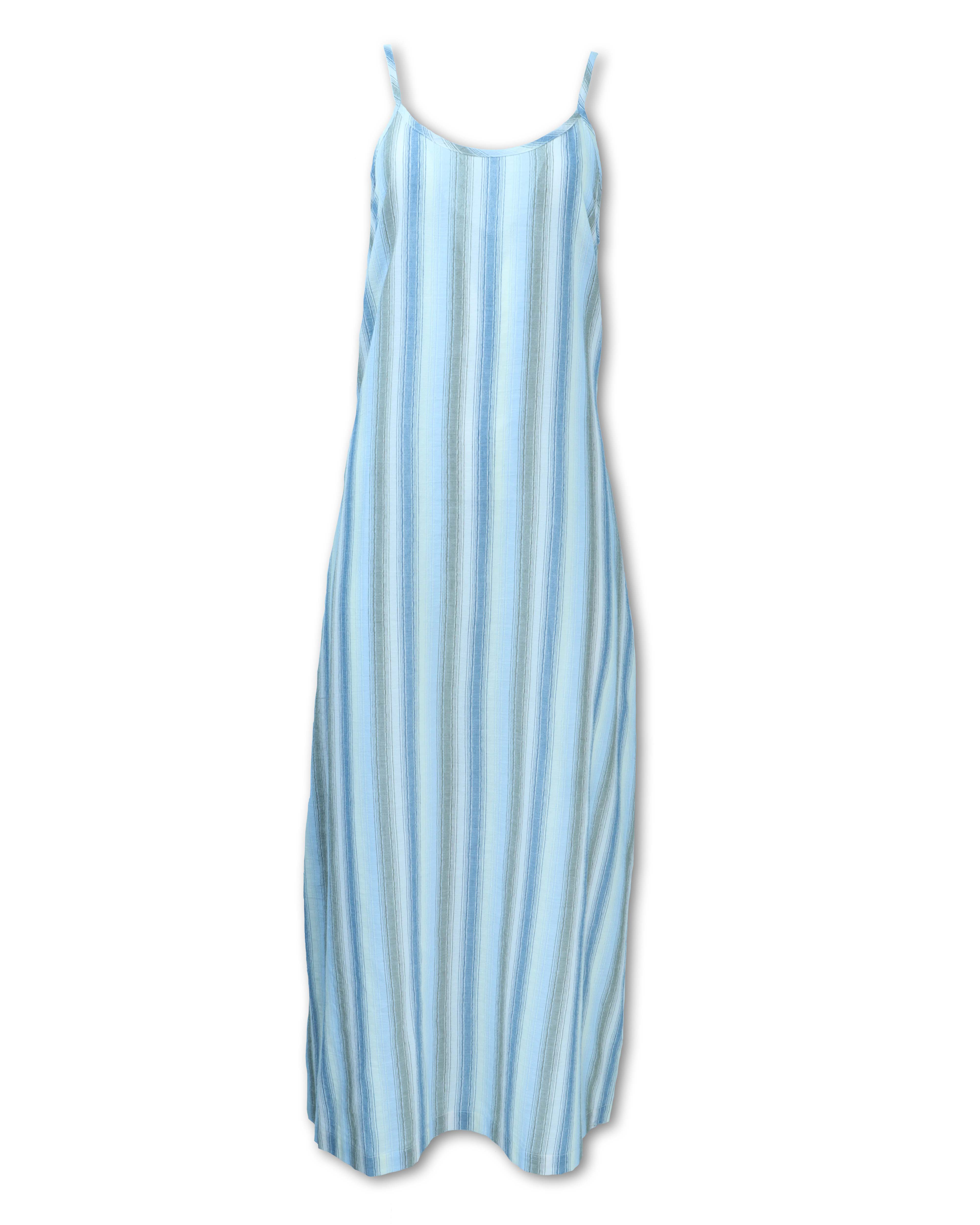 blue and white striped spaghetti strap dress Chouyatou Women's Striped Back Smocked Maxi Dress Sexy Spaghetti Strap   CHOUYATOU
