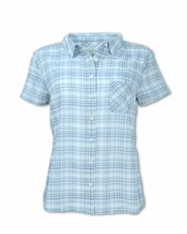 Women's Short Sleeved Madras Plaid Shirt