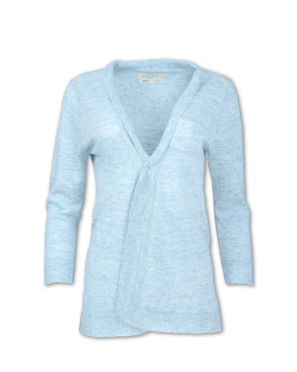 Heathered Flax Blend Knit Cardigan