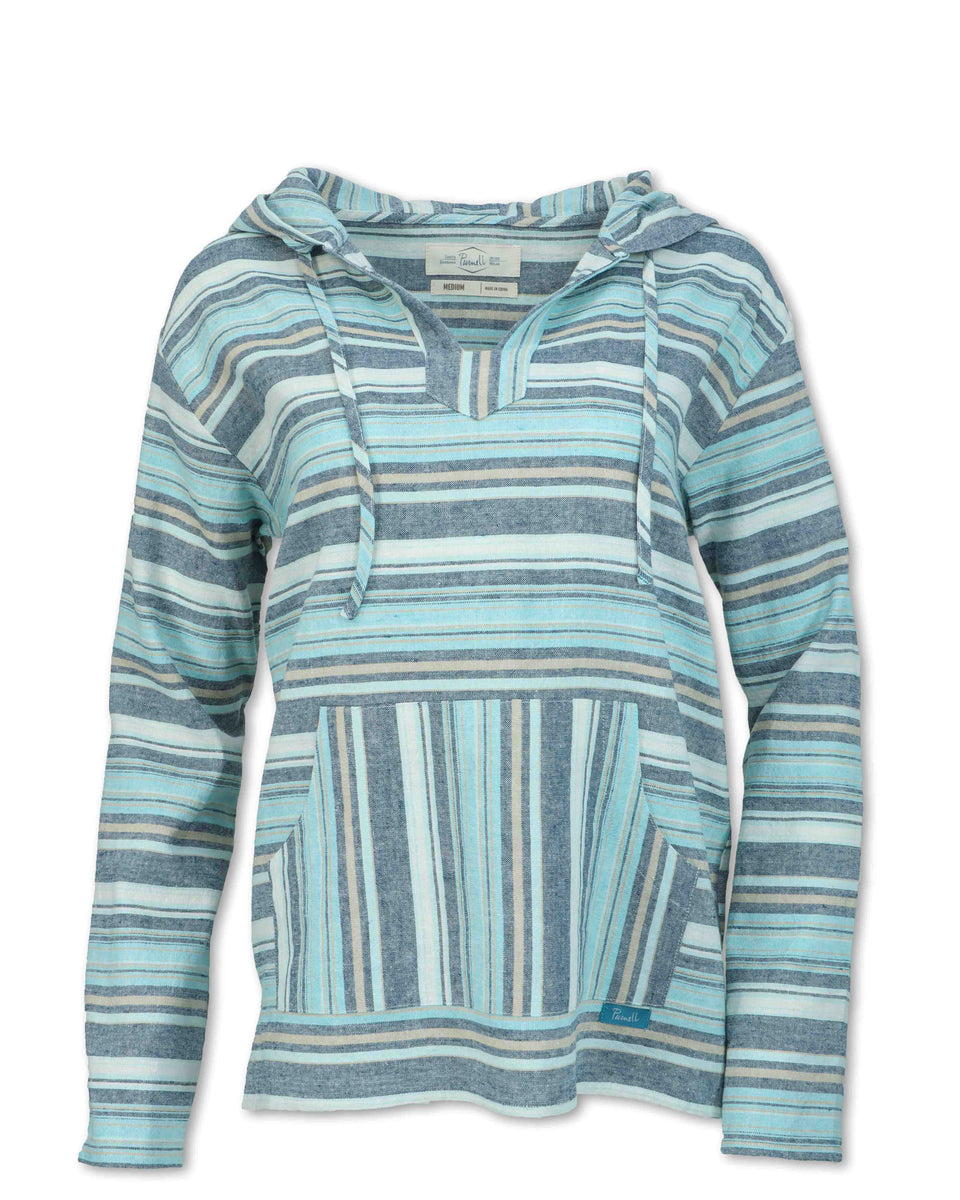 STRIPED FLAX BLEND PULLOVER Purnell