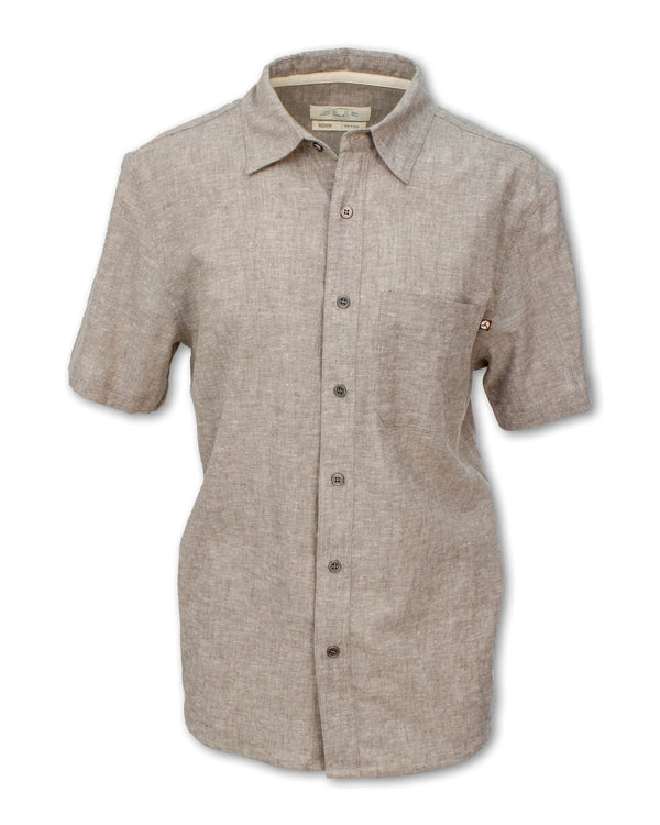 SHORT SLEEVED HEMP BLEND SHIRT