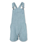 STRIPED DENIM OVERALL SHORTS