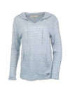 HEATHERED FLAX BLEND KNIT PULLOVER