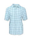 Men’s buttery soft 4-way stretch quick-dry shirt in green plaid color with a classic men's sportswear fit.