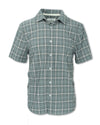 Men’s buttery soft 4-way stretch quick-dry shirt in olive plaid color with a classic men's sportswear fit.
