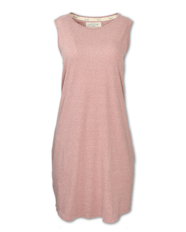 STRIPED KNIT HEMP TANK DRESS