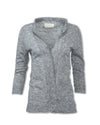 HEATHERED FLAX BLEND KNIT CARDIGAN