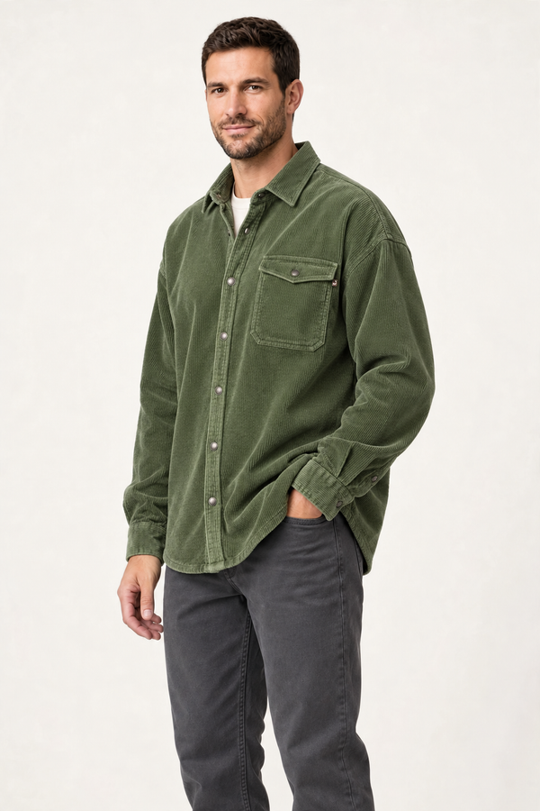 Men's Stretch Corduroy Shirt Jacket