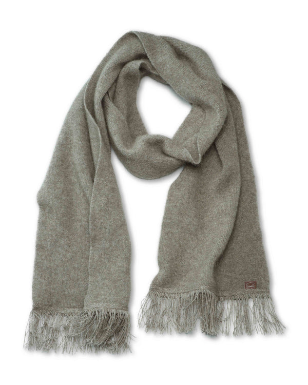 NZ Brushtail Possum & Merino Fringe Scarf Natural
