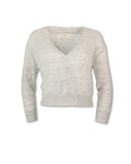 HEATHERED LINEN BLEND KNIT CARDIGAN