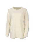 MERINO WOOL BLEND CABLE KNIT SWEATER