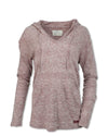 HEATHERED FLAX BLEND KNIT PULLOVER