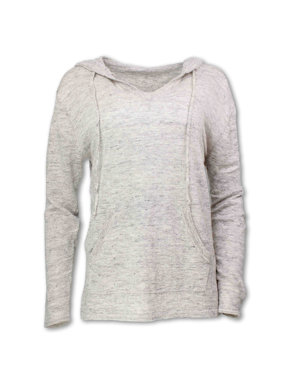 HEATHERED FLAX BLEND KNIT PULLOVER Purnell