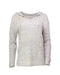 HEATHERED FLAX BLEND KNIT PULLOVER