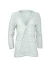 HEATHERED FLAX BLEND KNIT CARDIGAN