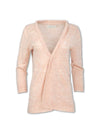 HEATHERED FLAX BLEND KNIT CARDIGAN