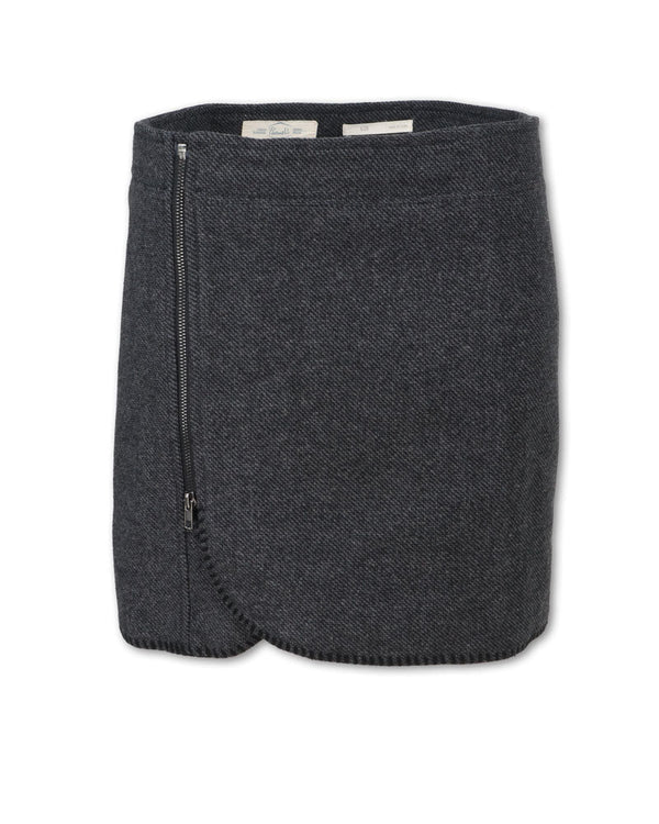 Wool Blend Zip Skirt